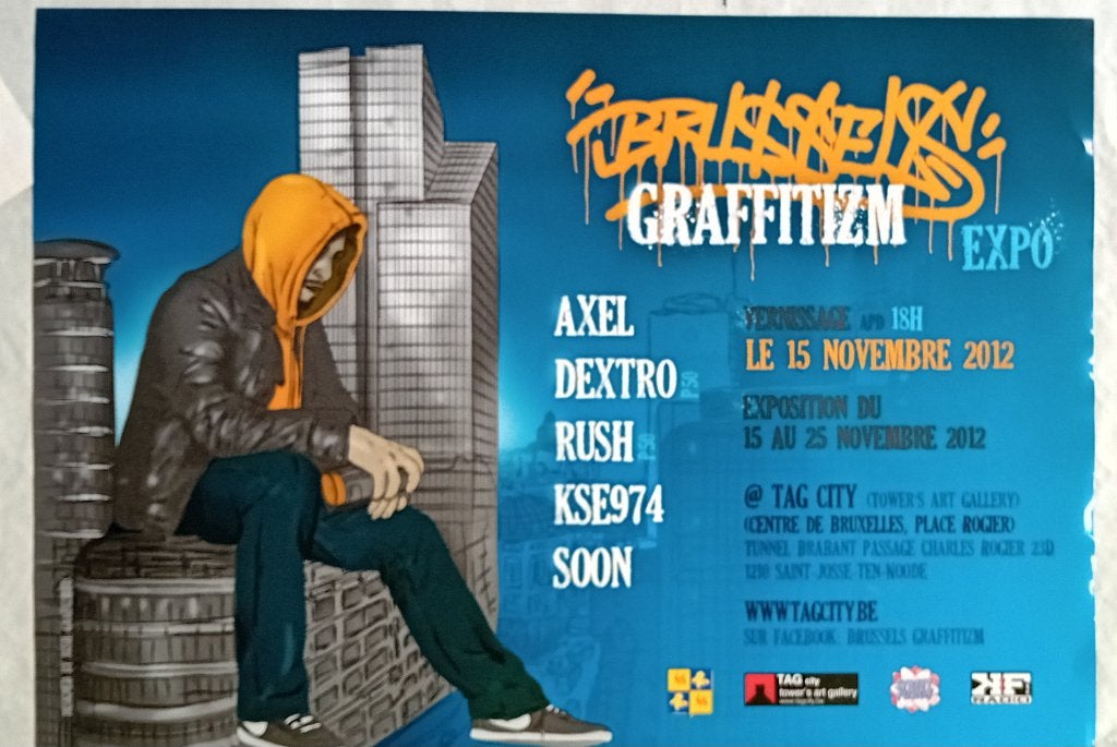 Brussels Graffitizm : affiche expo graffiti Bruxelles 2012, Antiquités & Art, Enlèvement ou Envoi
