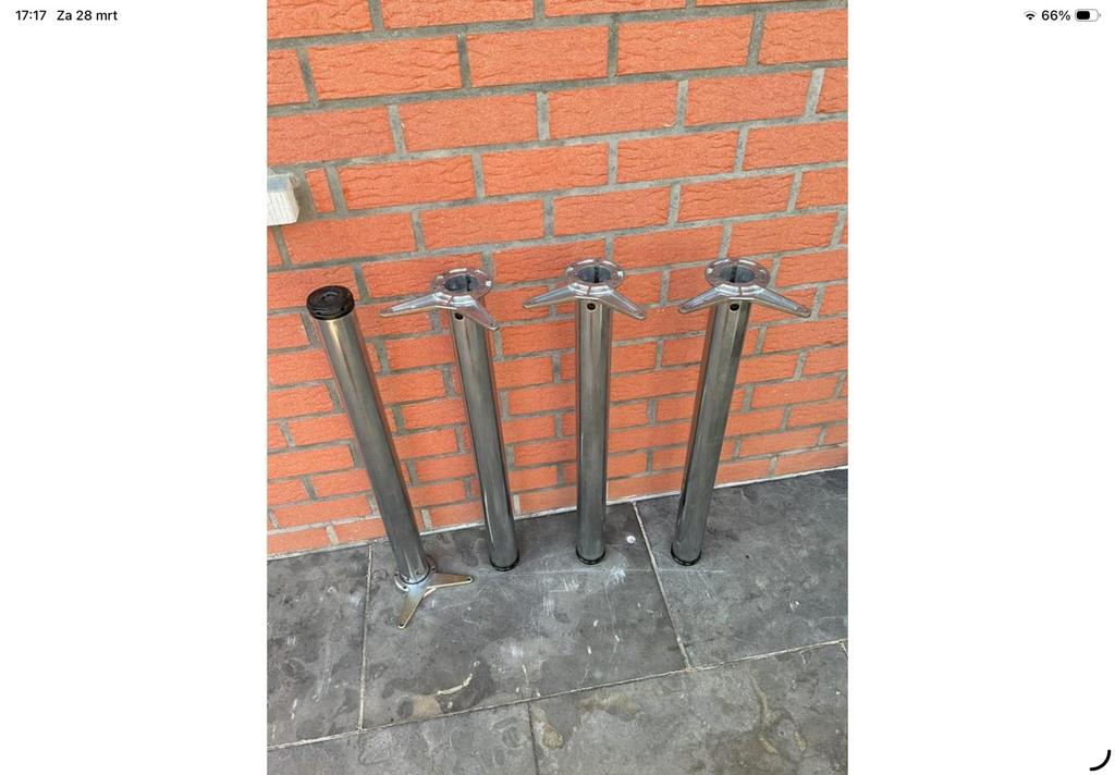 4 verstelbare tafelpoten, Maison & Meubles, Pièces pour table, Enlèvement ou Envoi, Pied de table, Rond, 50 à 100 cm