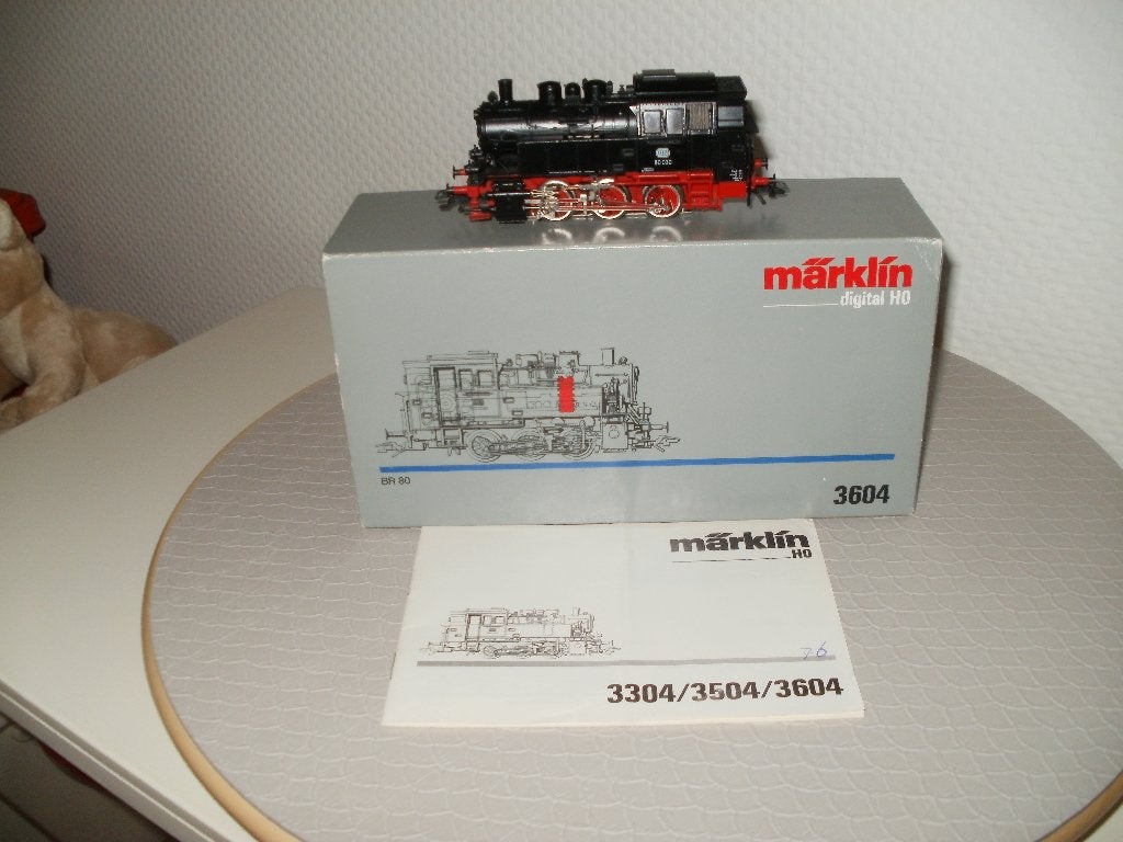 Marklin Ho Stoomlokomotief No 3604 BR 80 Dig.+ovp+boekje, Enlèvement ou Envoi, Courant alternatif, Comme neuf, Locomotive