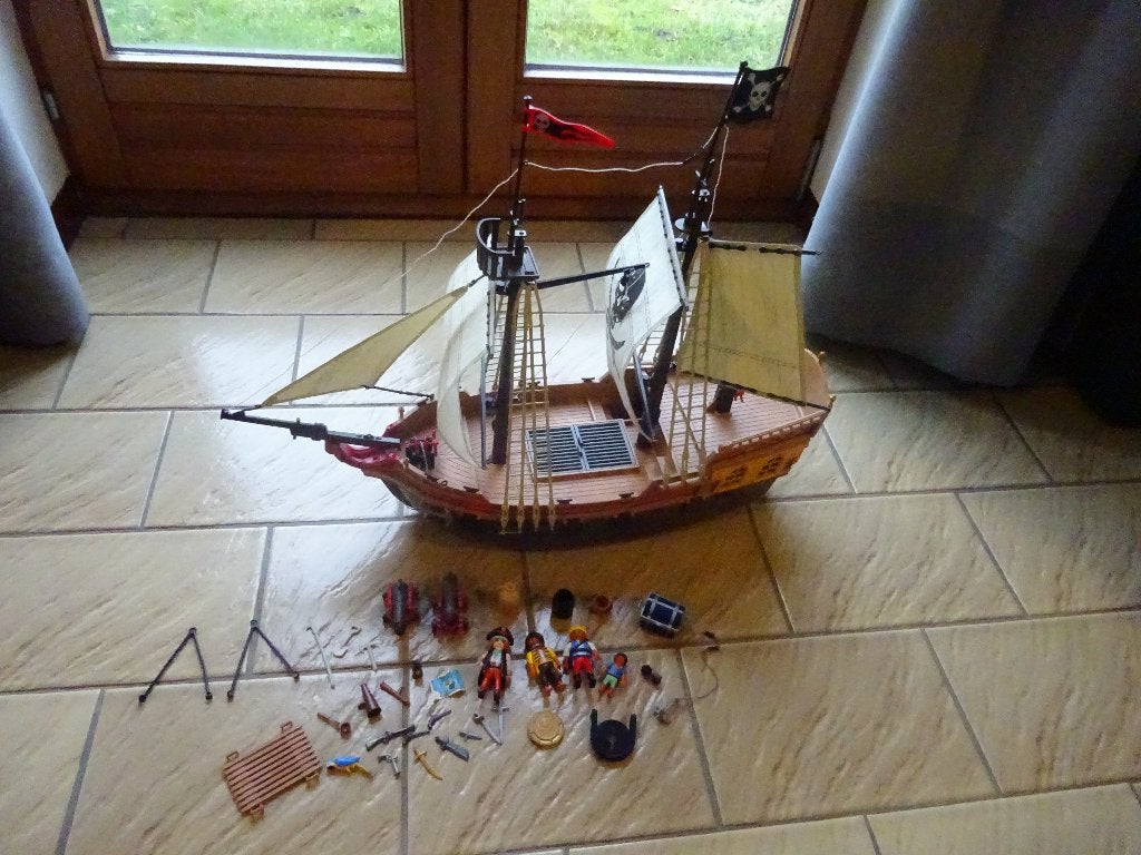 Playmobil piratenboot, Kinderen en Baby's, Ophalen of Verzenden, Zo goed als nieuw, Complete set, Boot/Schip
