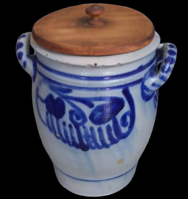 Pot de Cologne avec couvercle en bois., Antiquités & Art, Enlèvement