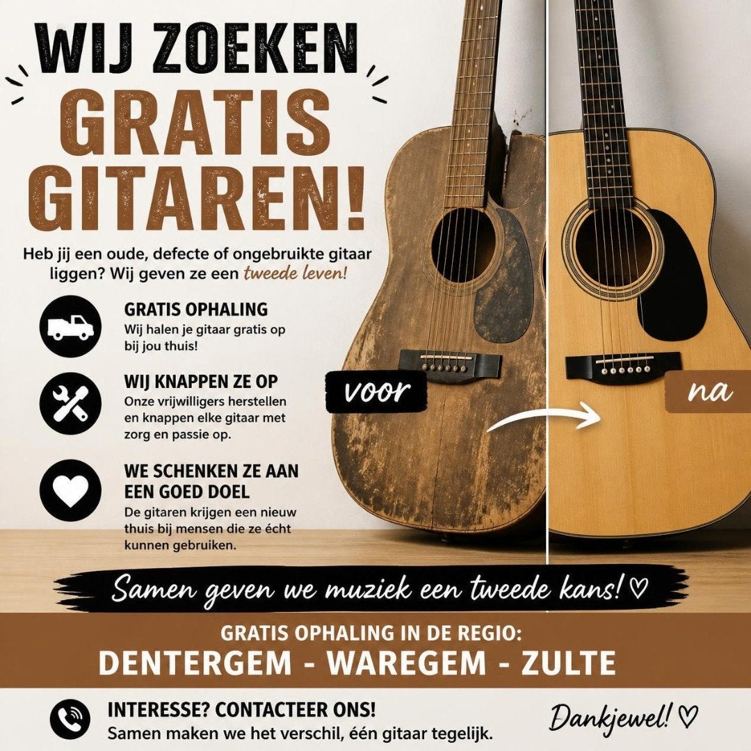 heb je gratise gitaren? geef ze een 2de leven!, Muziek en Instrumenten, Ophalen
