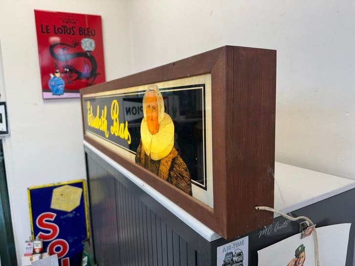 Vintage Elisabeth Bas Lichtbak -  Reclamebord