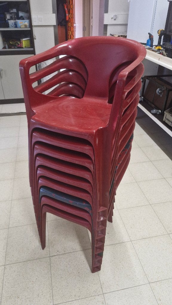 stoelen plastiek, Ophalen, Kunststof, Gebruikt, Vijf, Zes of meer stoelen