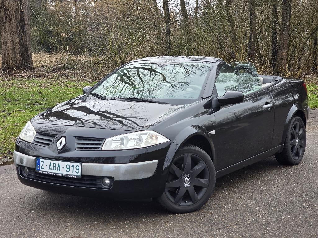 Renault Mégane Cabrio AUTOMAAT - 2.0i - 2004 - Leder,Digi AC, 4 zetels, Beige, Cabriolet, Zwart