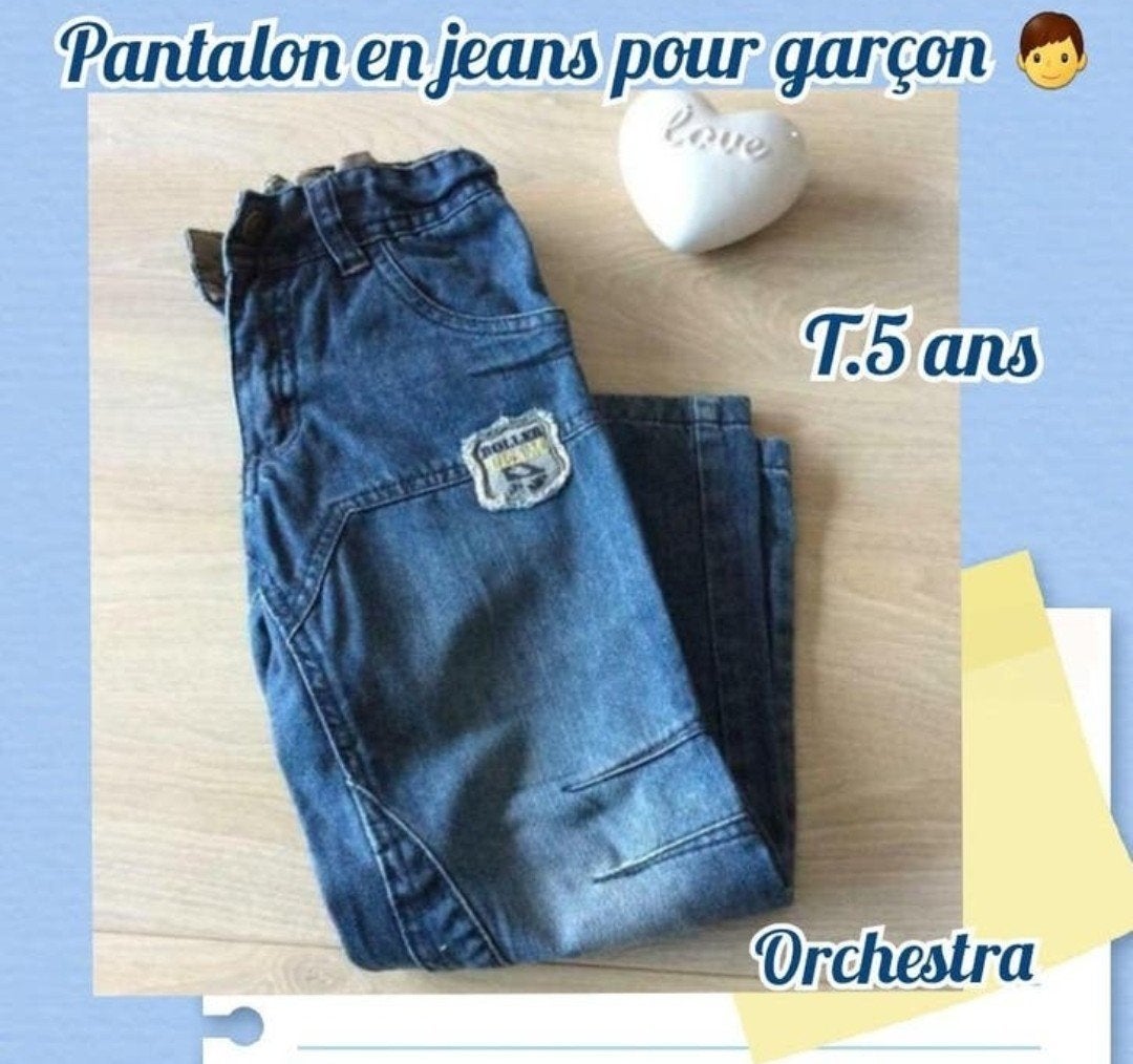 Pantalon en jeans  pour garçon -bleu-orchestra-T.5 ans, Enfants & Bébés, Pantalon, Garçon, Enlèvement ou Envoi, Utilisé