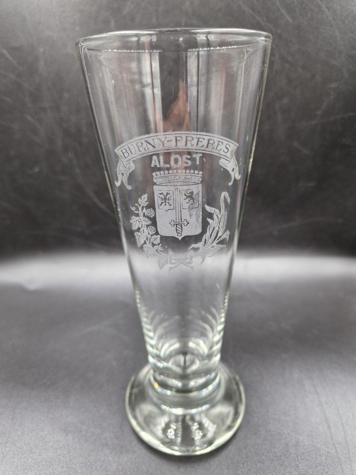 Gezuurd Bierglas Burny - Freres Alost Aalst, Verzamelen, Ophalen of Verzenden, Bierglas