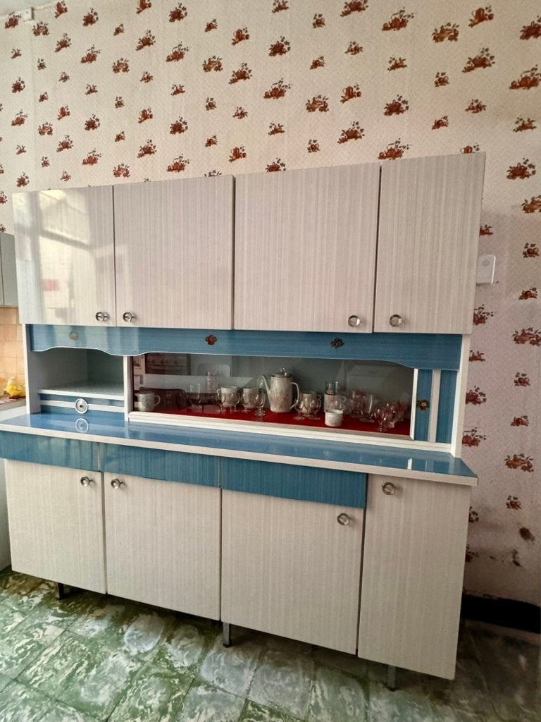 Ensemble cuisine vintage Formica Années 60, Maison & Meubles, 25 à 50 cm, Utilisé, 50 à 100 cm, Crème