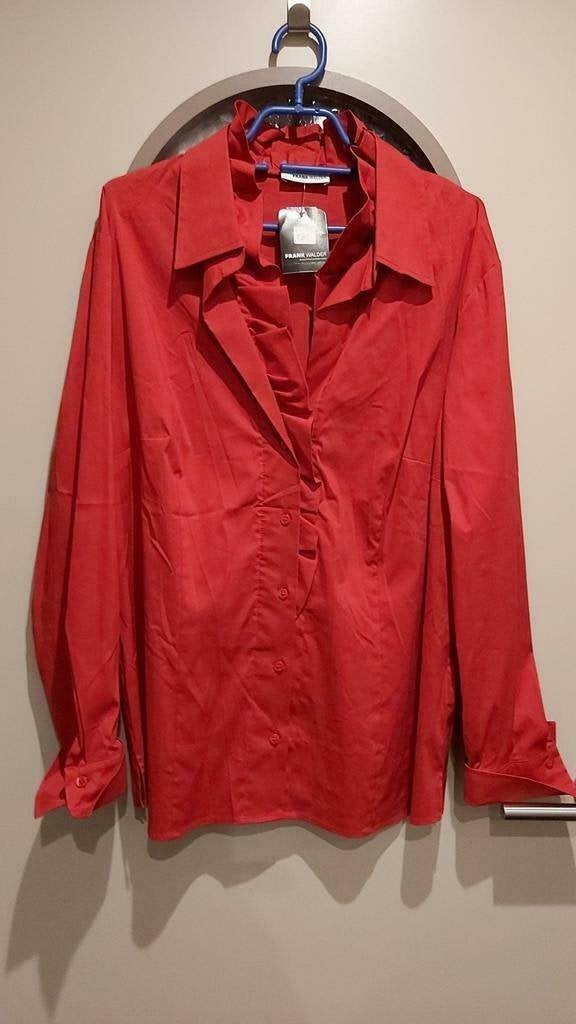 Frank Walder rode blouse - NIEUWE blouse mt 48, Kleding | Dames, Grote Maten, Blouse of Tuniek, Nieuw, Ophalen of Verzenden, Frank Walder