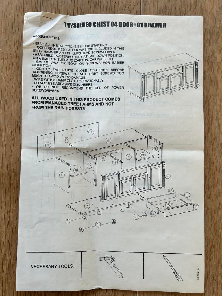 armoire TV en bois a monter, Neuf, 25 à 50 cm, Moins de 100 cm, 150 à 200 cm
