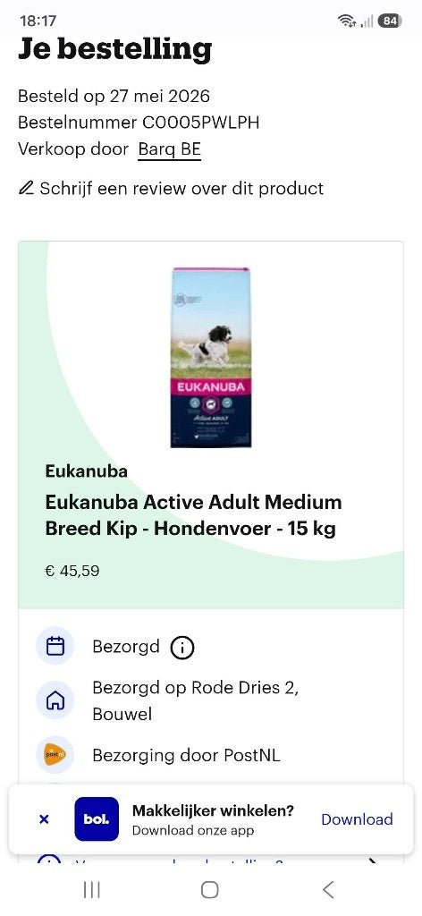 Te koop: hondenbrokken Eukanuba, Dieren en Toebehoren, Ophalen, Hond