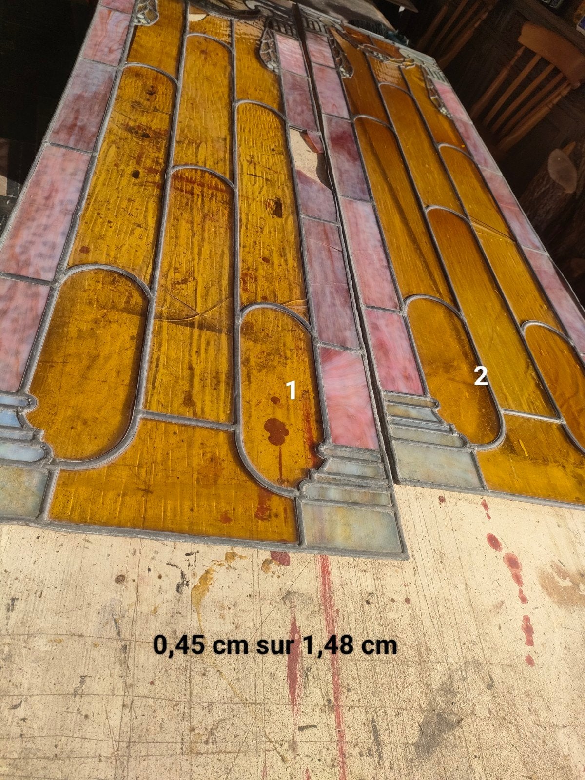 vitraux art déco encien, Enlèvement