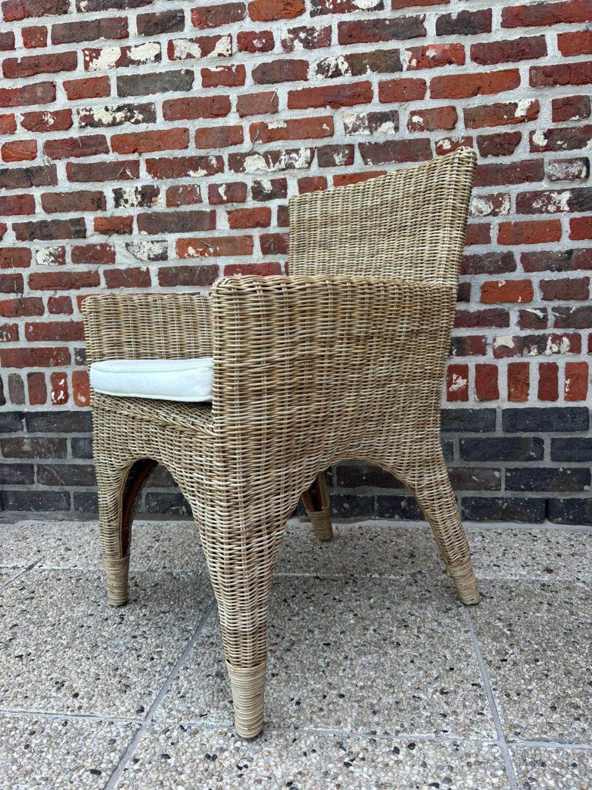 4 rieten stoelen Riviera Maison The Hamptons Rotan, Ophalen, Zo goed als nieuw, Rotan