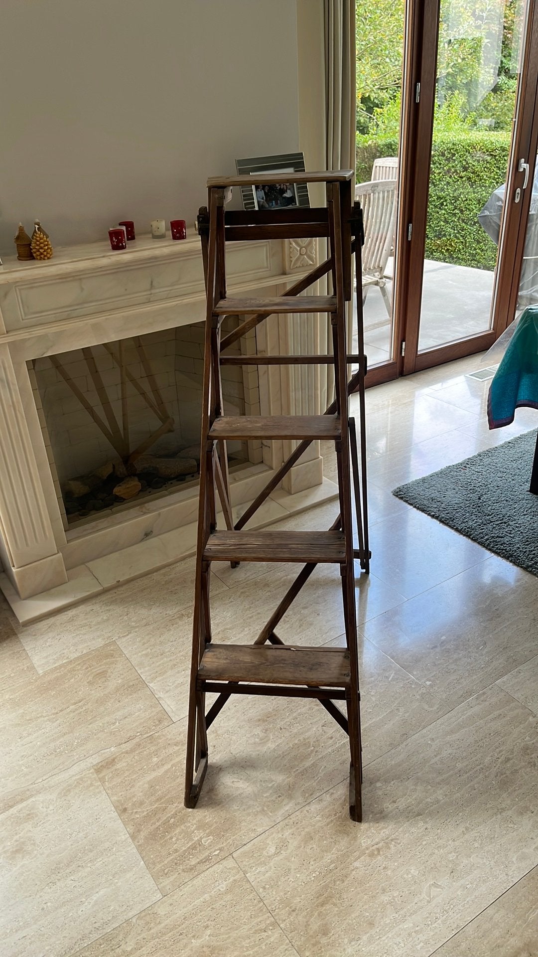 Prachtige oude houten trapladder in zeer goede staat, Ophalen, Zo goed als nieuw, Hout