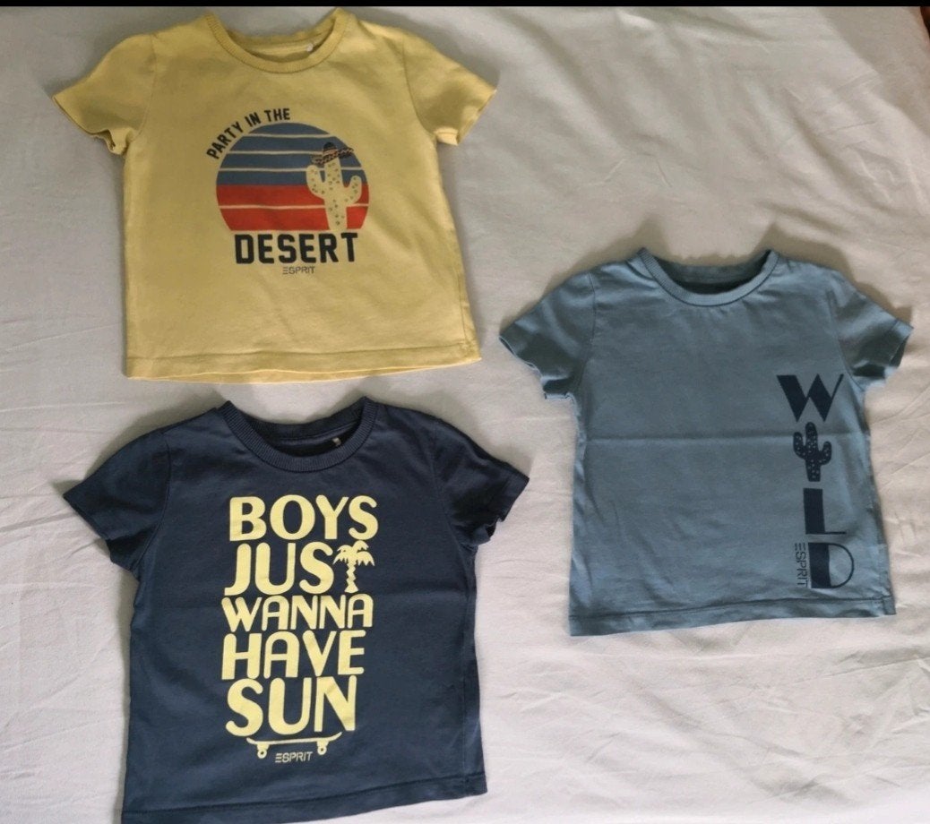 esprit 3x t shirt set cactus skateboard set maat 92, Ophalen of Verzenden, Zo goed als nieuw, Esprit, Shirt of Longsleeve