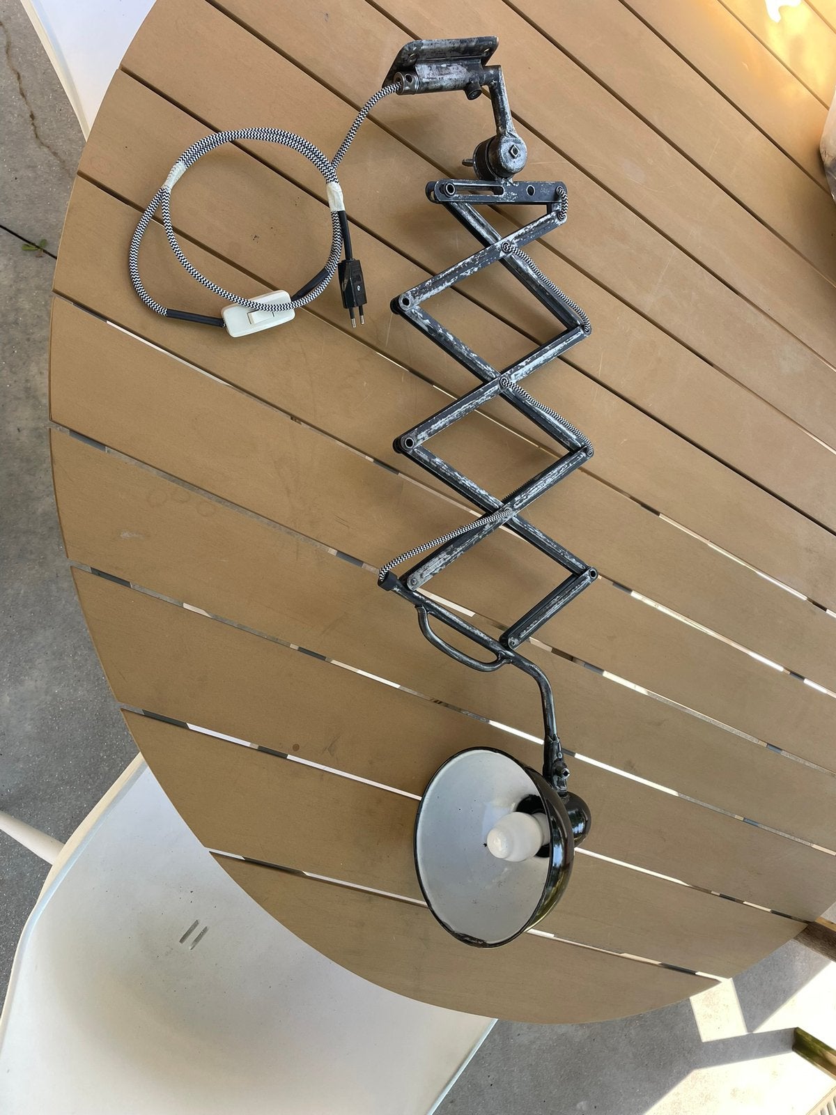 Oude schaarlamp vintage industriele stijl, Antiek en Kunst, Antiek | Verlichting, Ophalen
