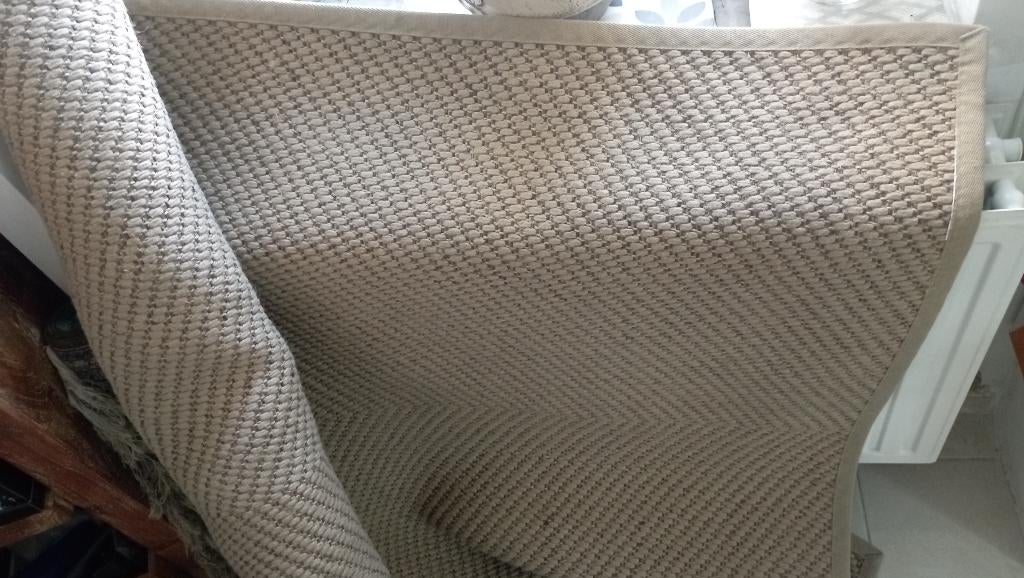 vloerkleed van jute en sisal, Ophalen, Gebruikt, 100 tot 150 cm, Beige