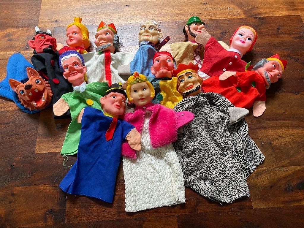 Poppenkast poppen, Kinderen en Baby's, Speelgoed | Poppen, Ophalen of Verzenden, Gebruikt, Overige typen