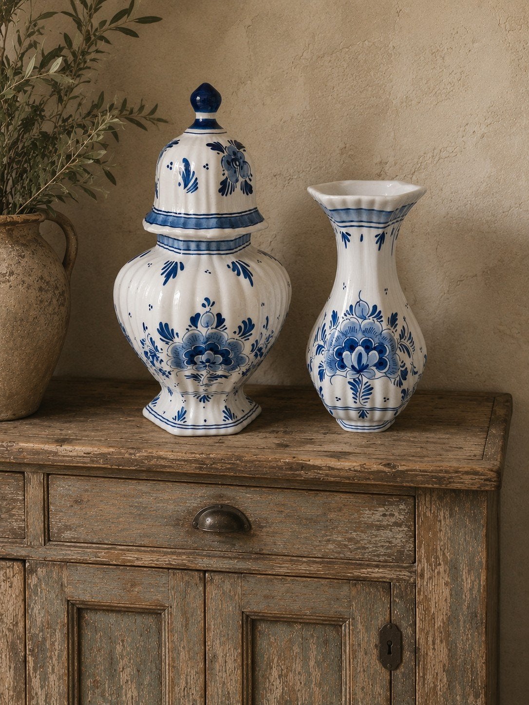 Delfts vazen 2 stuks, Antiquités & Art, Antiquités | Vases, Enlèvement