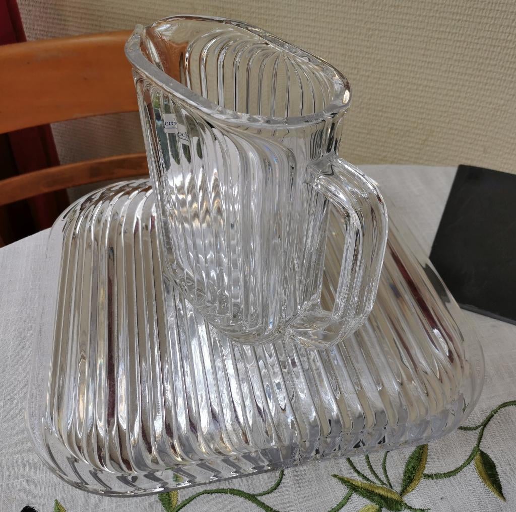 Villeroy & Boch kristal karaf waterkan en schaal schotel, Antiek en Kunst, Ophalen of Verzenden