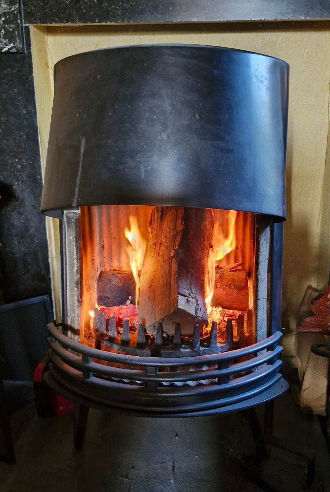 Poêle à bois,en fonte,Danemark,année 50, toujours en ordre., Maison & Meubles, Enlèvement, Utilisé, Bois, Autoportant