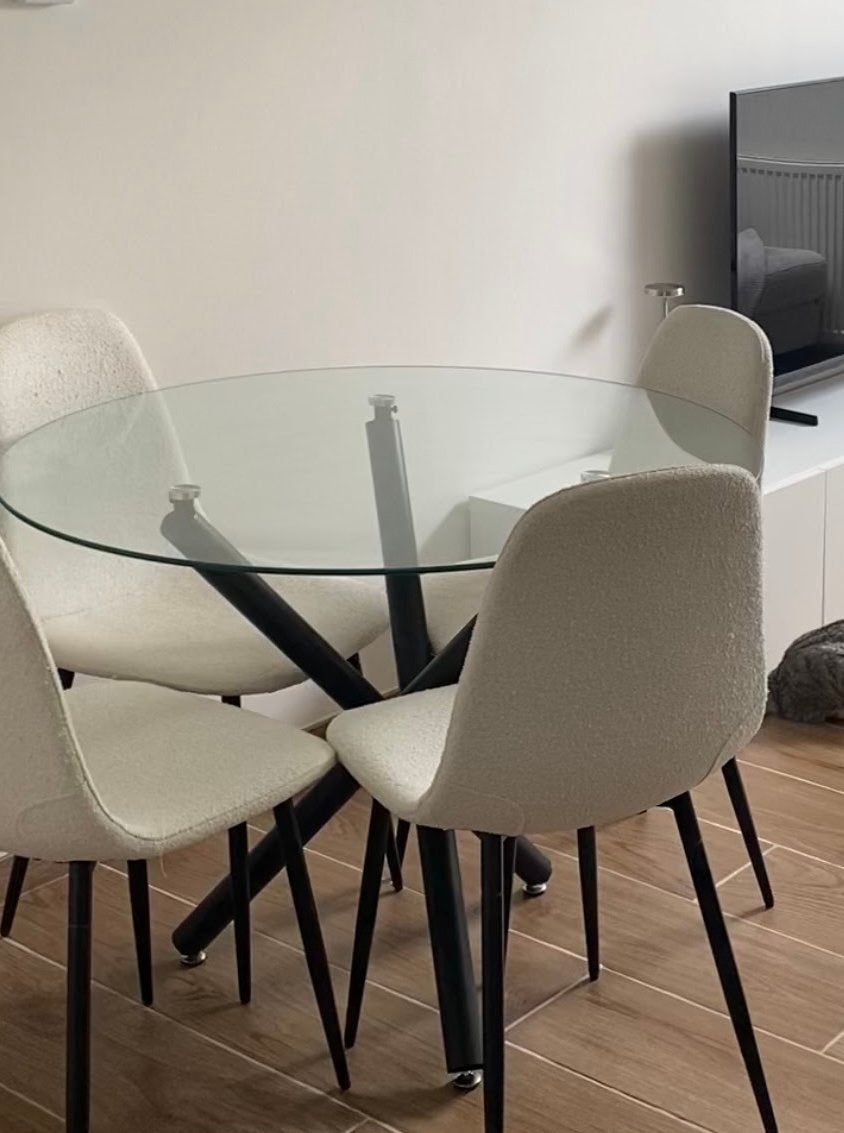 Table ronde, avec quatre chaises, Huis en Inrichting, Ophalen, Zo goed als nieuw