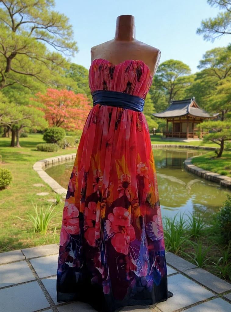 Robe longue à imprimé floral coloré, Robe de gala, Taille 38/40 (M), Enlèvement ou Envoi, Autres couleurs