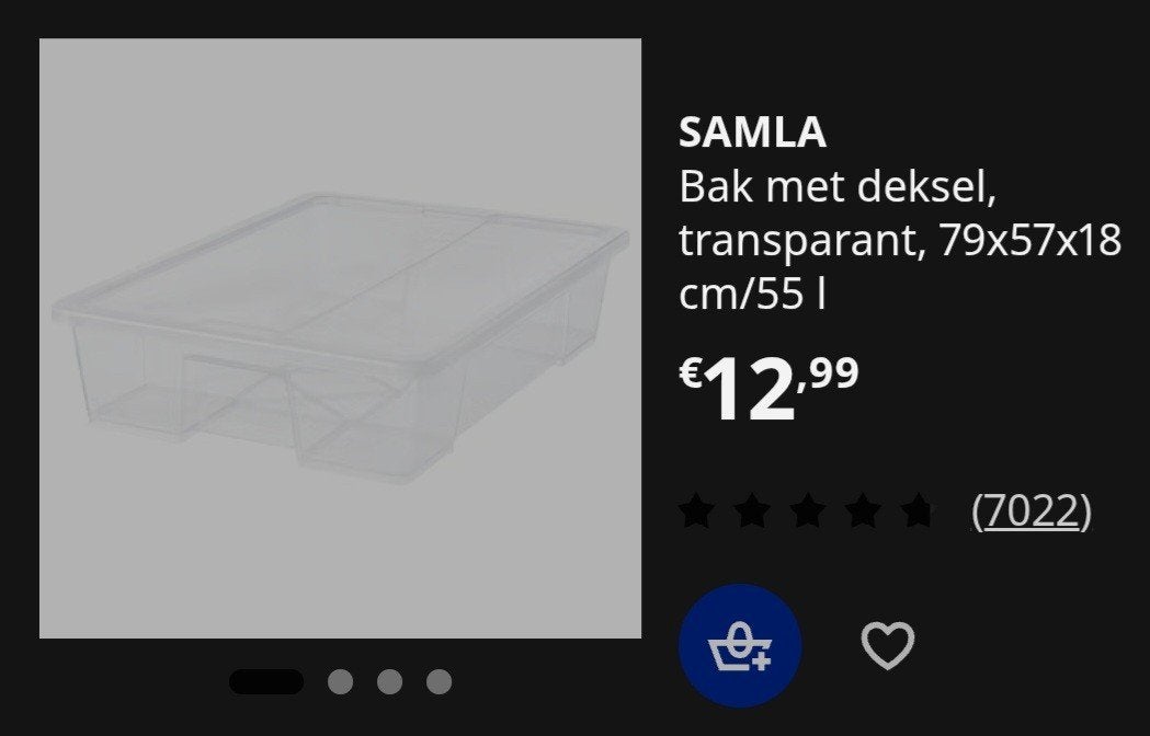 Salma opberg dozen ikea, Doe-het-zelf en Bouw, Kratten en Dozen, Ophalen, Doos