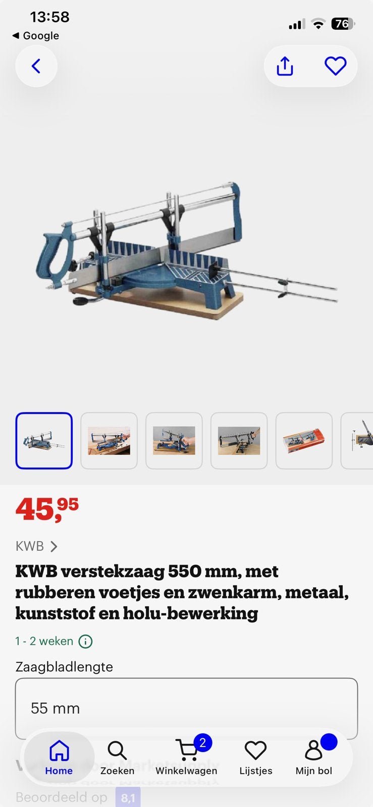 Verstekzaag ferm, Doe-het-zelf en Bouw, Gereedschap | Zaagmachines, Ophalen, Nieuw