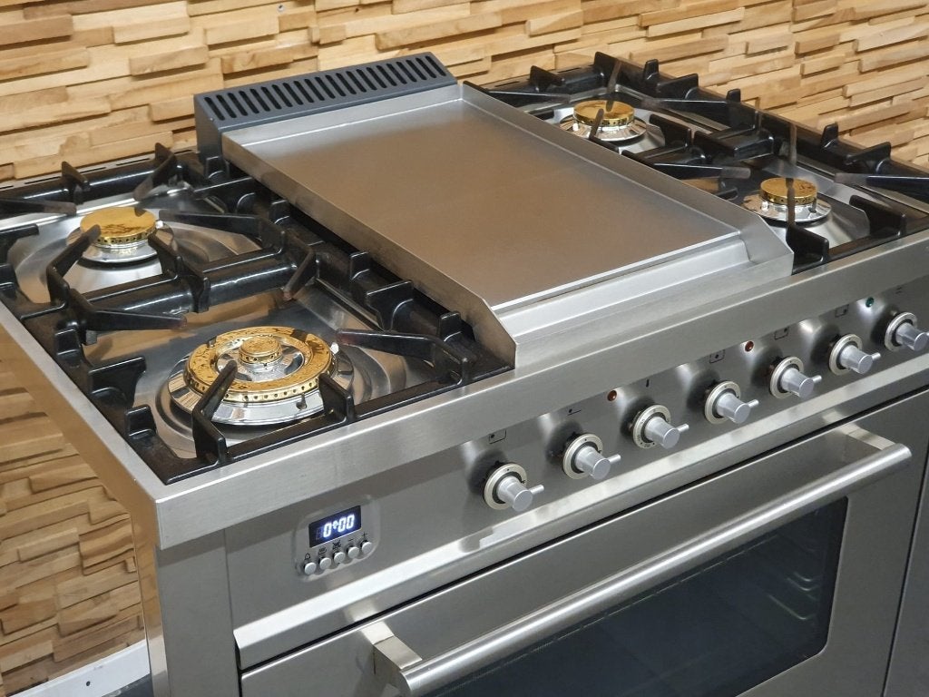 Boretti Fornuis 90cm rvs / inox 1 elektrische oven Frytop, Gaz, Classe énergétique A ou plus économe, Comme neuf, Enlèvement