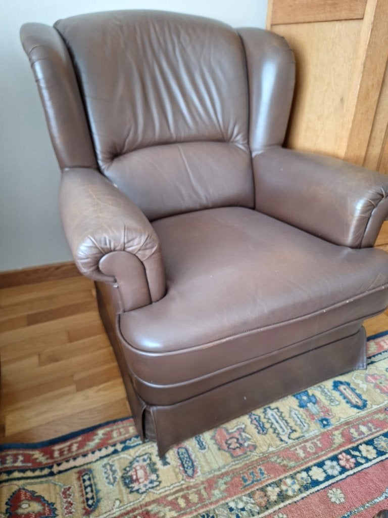 Fauteuil, Huis en Inrichting, Fauteuils, Ophalen, Gebruikt, 75 tot 100 cm, Leer