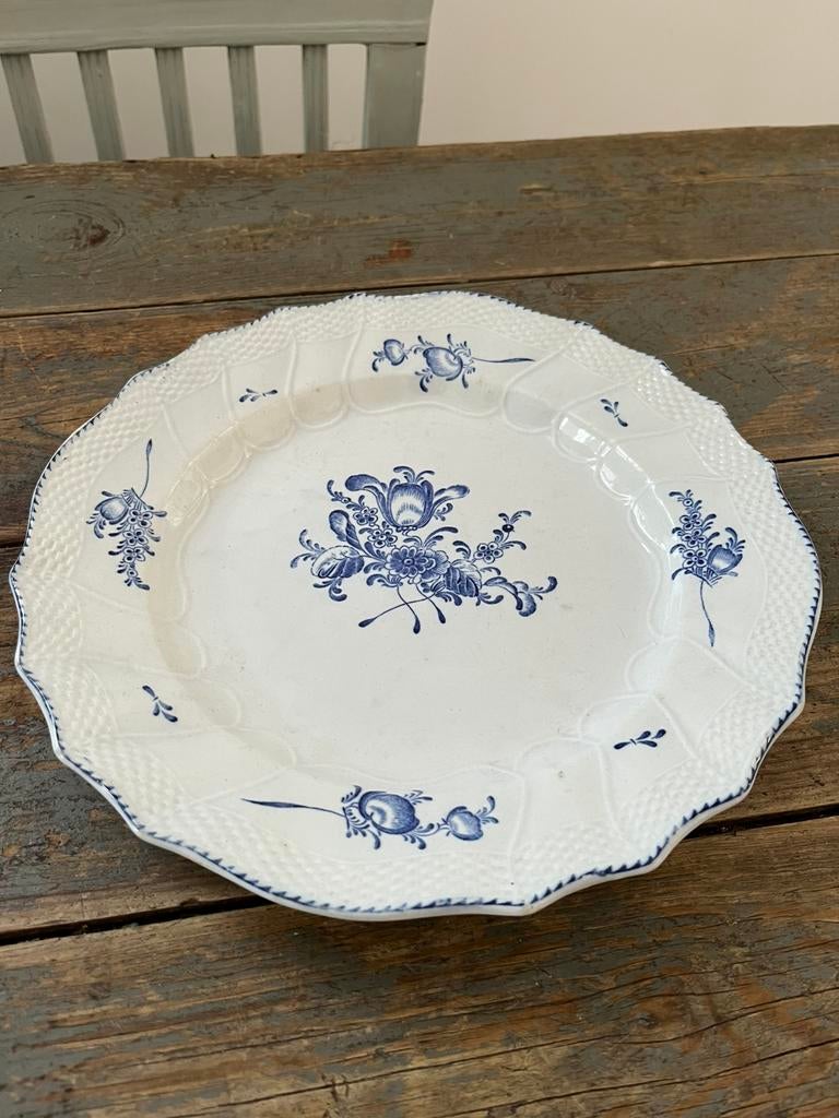ANTIEK BORD BOCH WIT BLAUW ZGSTAAT SERVIES, Antiek en Kunst, Ophalen of Verzenden