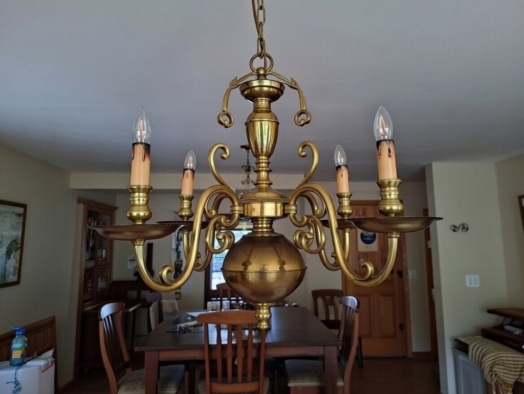 Vintage kroonluchter, Huis en Inrichting, Lampen | Kroonluchters, Ophalen, Metaal
