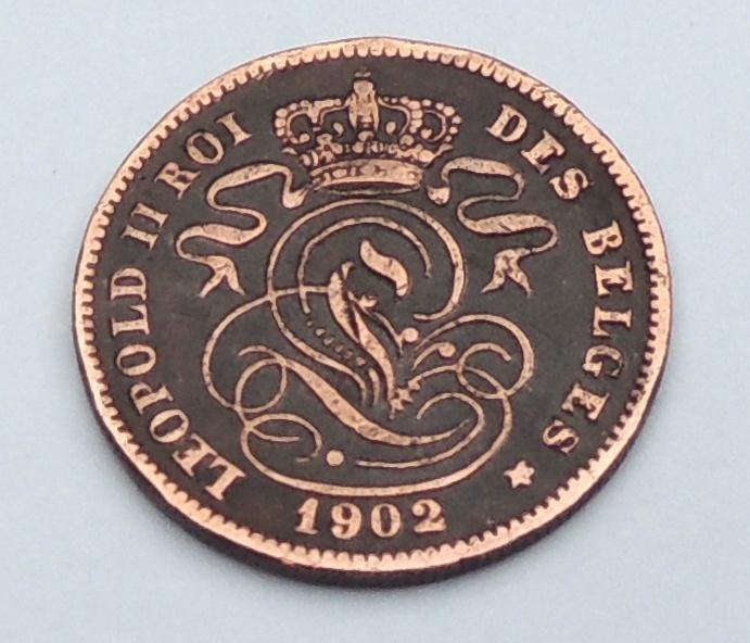 1902 2 centimes FR, Postzegels en Munten, Munten | België, Verzenden, Metaal, Losse munt
