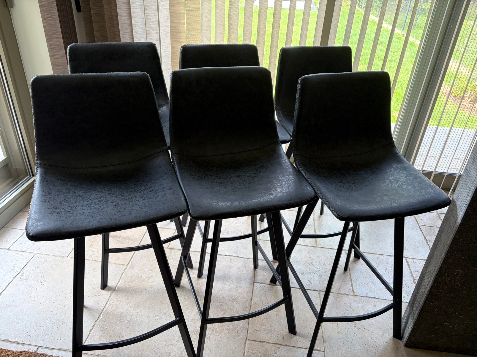 6 barstoelen antraciet, Ophalen, Gebruikt