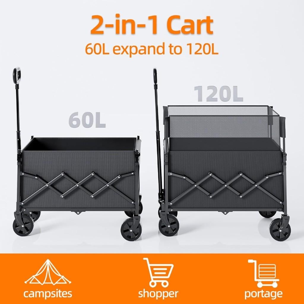 Chariot à bras pliable | 120L | LIVRAISON GRATUITE, Caravanes & Camping, Chariots, Neuf, -, Envoi, -