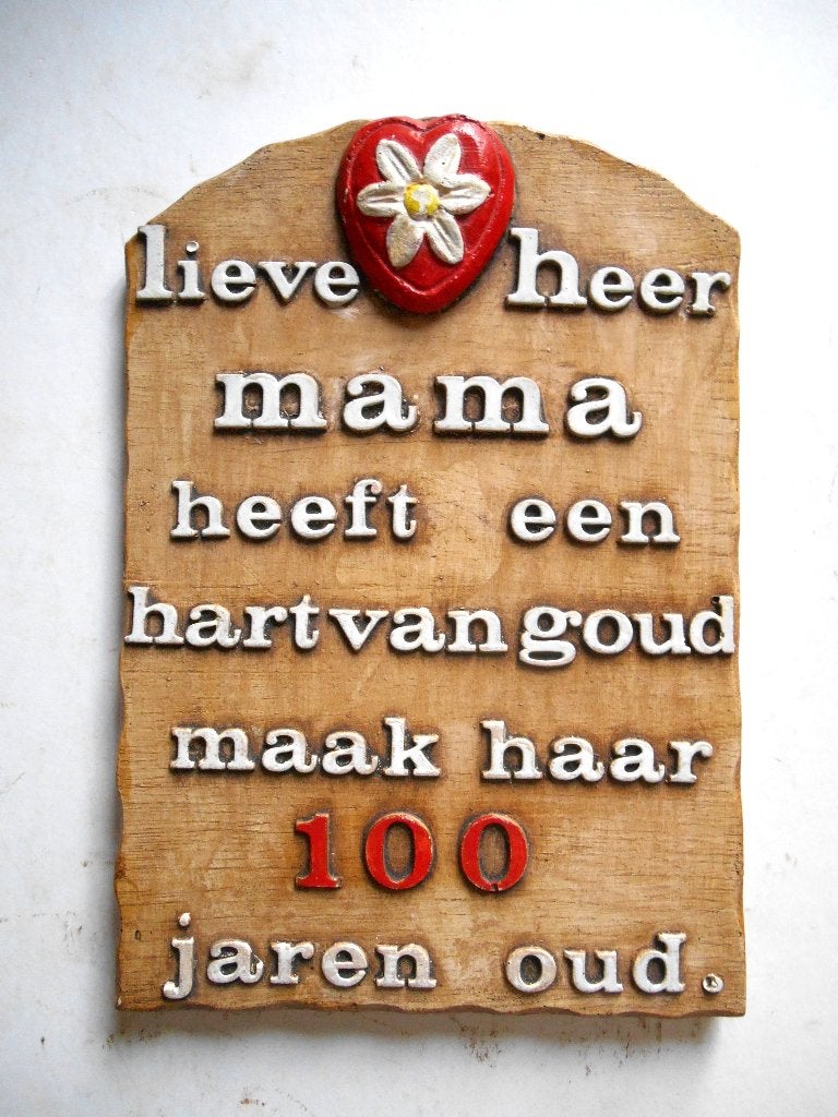 Oud spreukenbord Mama - 100 jaar, Antiek en Kunst, Ophalen of Verzenden