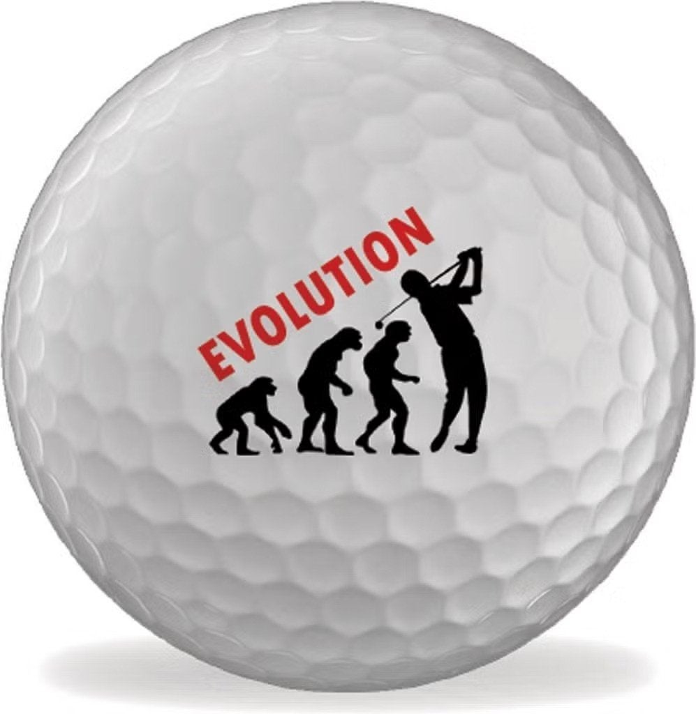 Golfballen bedrukt - Evolutie van de Golfer - set van 3, Ophalen of Verzenden, Nieuw, Set