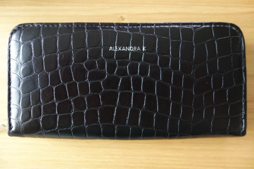 Portefeuille VEGAN noir "ALEXANDRA K", Envoi, Comme neuf, Noir