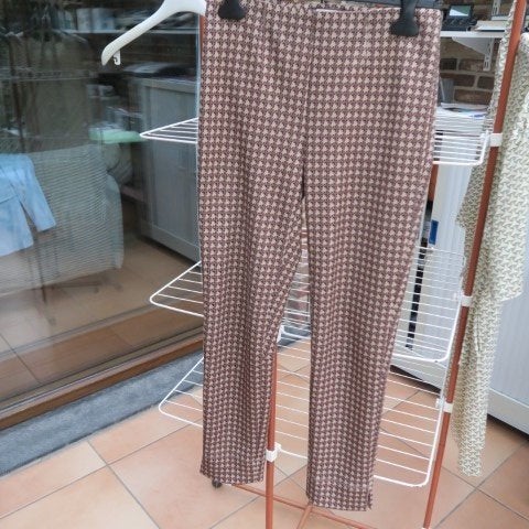 Broek bruine print (elast.) hoge taille Seductive mt 36 (38), Kleding | Dames, Broeken en Pantalons, Maat 38/40 (M), Seductive