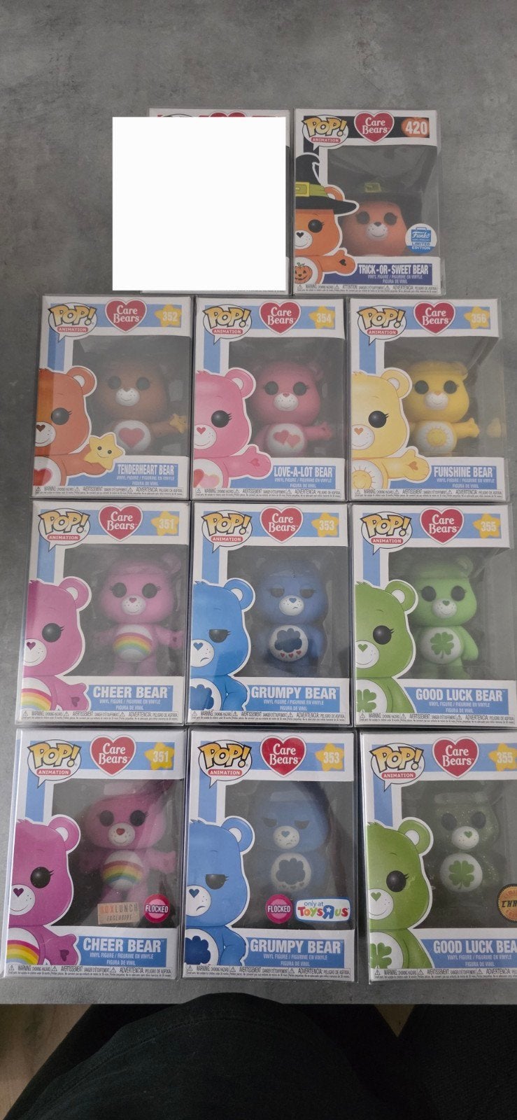 Lot Funko Pop Care Bears – 10 figurines dont Exclusives, Cha, Enlèvement