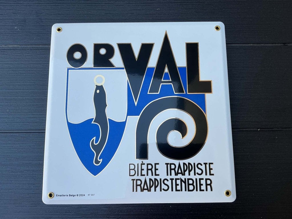 Plaque émaillée ORVAL 2024, Verzamelen, Biermerken, Ophalen, Zo goed als nieuw, Reclamebord, Plaat of Schild
