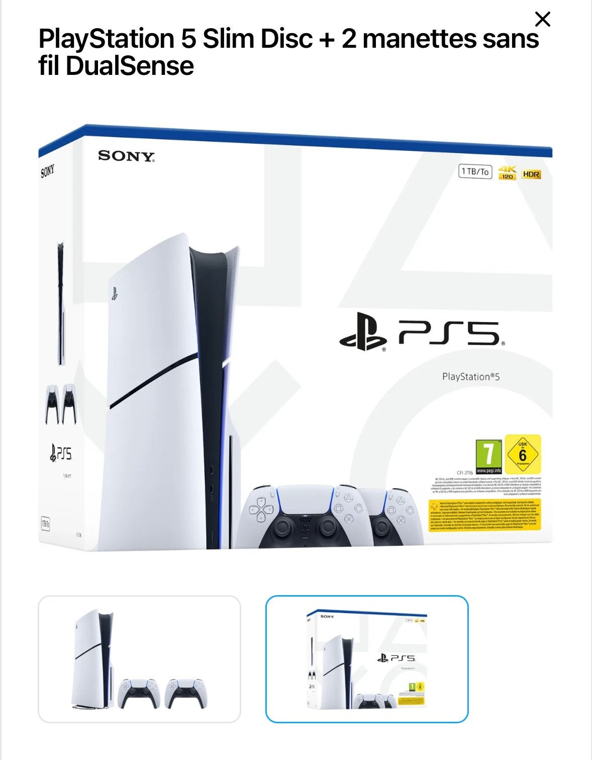PlayStation 5 slim disque avec 2 manette, Games en Spelcomputers, Ophalen, Zo goed als nieuw, Playstation 5
