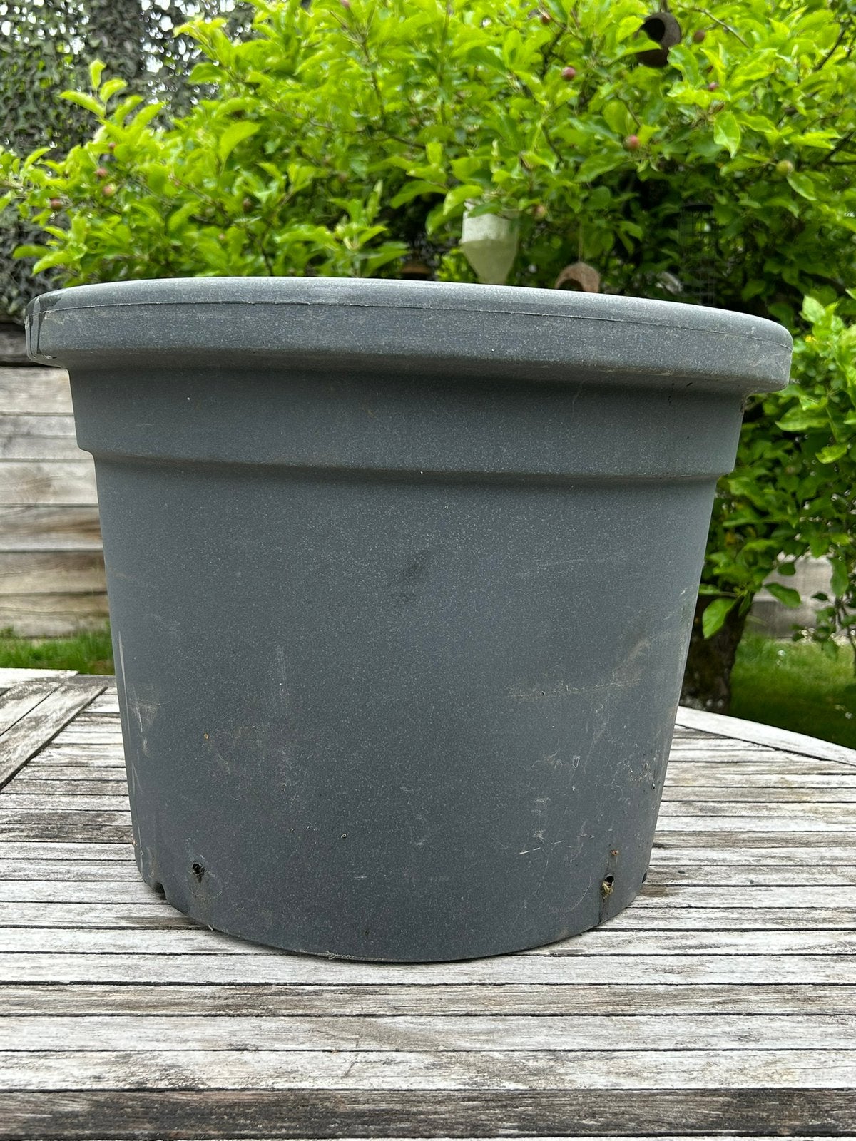 Pot de fleurs/plantes rond anthracite - jardinière, Enlèvement, Comme neuf, Rond, Intérieur