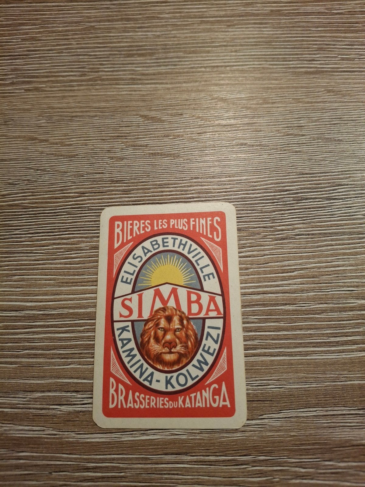 Oude speelkaart simba brasserie katanga, Collections, Enlèvement ou Envoi