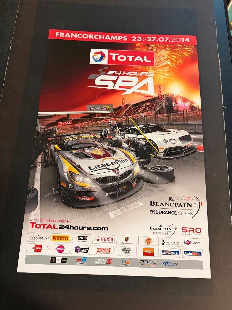 poster 24 uren Francorchamps 2014 BMW Z4 Bentley, Ophalen of Verzenden, Formule 1