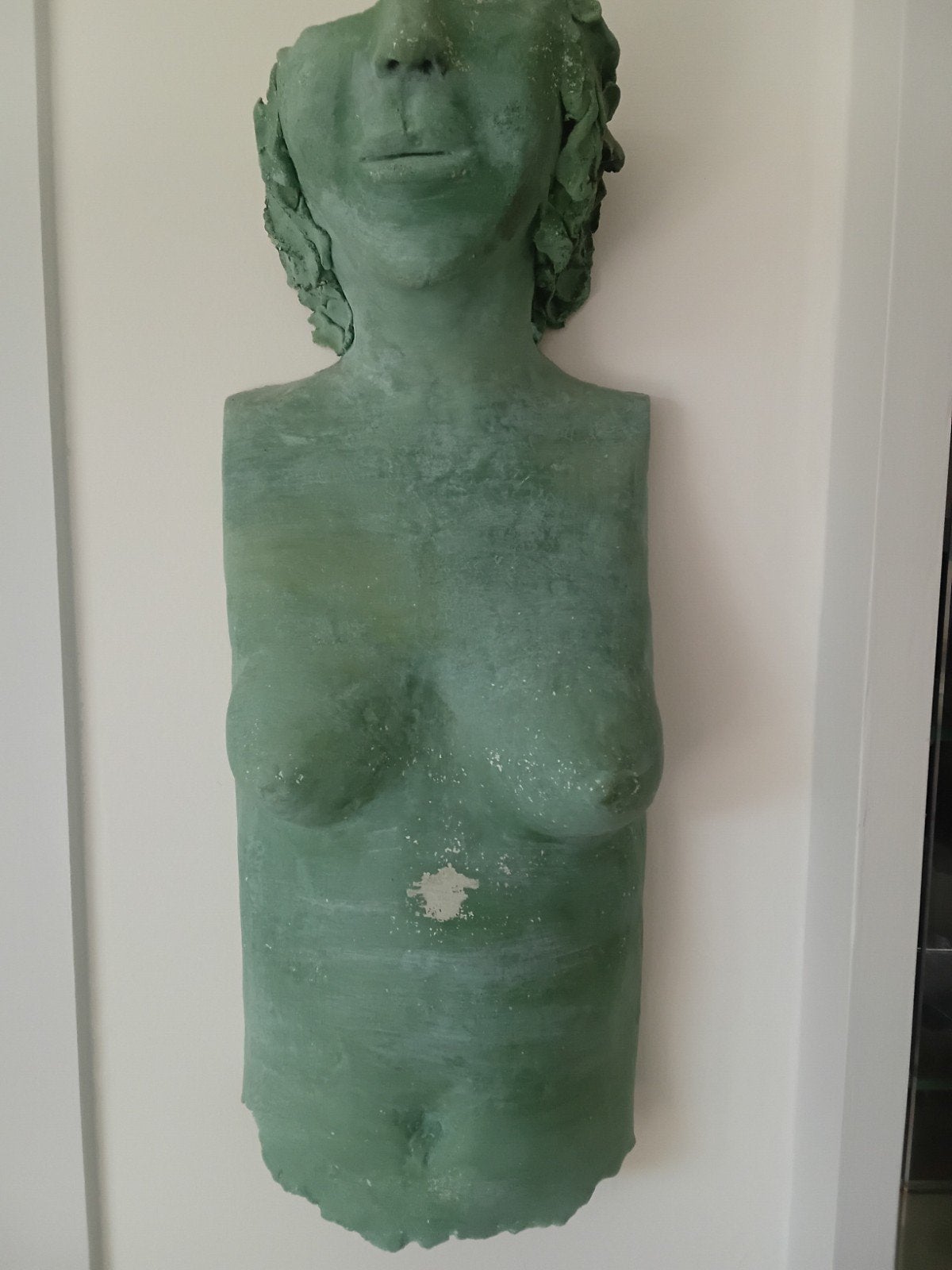 Buste van een vrouw, Antiek en Kunst, Ophalen, Buste, 50 - 100 cm, Groen
