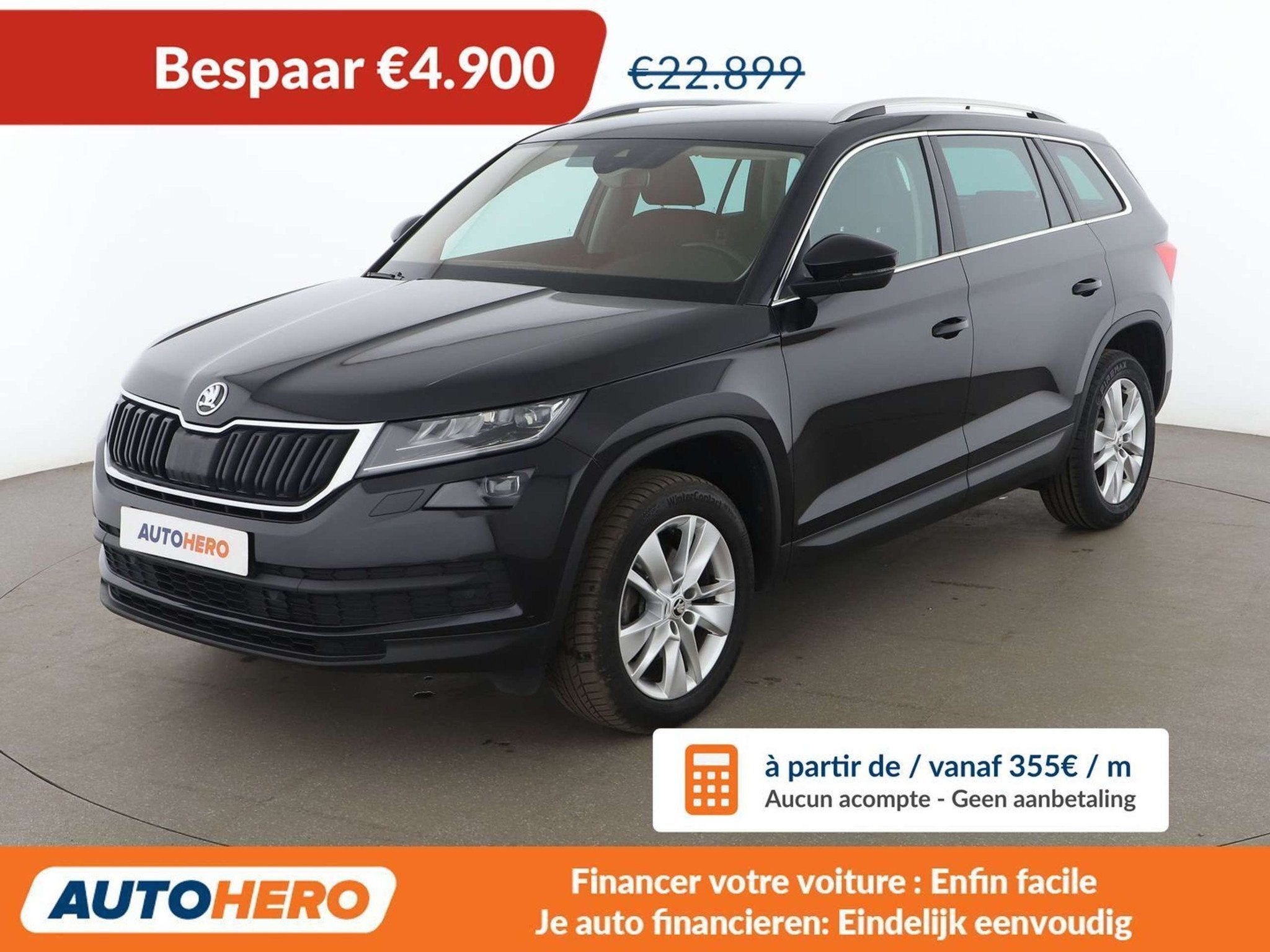 Skoda Kodiaq 2.0 TDI Style (bj 2019, automaat), Auto's, Skoda, Stof, Gebruikt, Zwart, 1667 kg