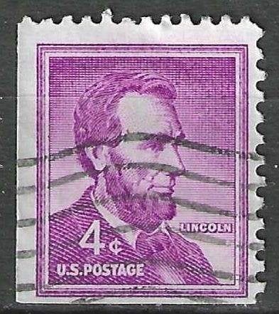 USA 1954 - Yvert 589 LO - Abraham Lincoln (ST), Verzenden, Gestempeld