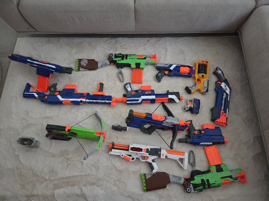 Complete set nerf geweren, Ophalen